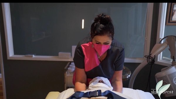 Skinterest Medical Grade Face, Eyes & Neck LUXE Treatment - Our Premiere Skinterest Facial will truly make you and your skin feel incredible. Gift certificates can be purchased on our website and this is a true winner! Our luxurious, clinical treatments are performed only by experienced Master Estheticians.  This offering utilizes active, holistic, and clinical Med products. Specifically chosen to give you the Best results. Each time you receive her treatment it is specifically selected for your skin condition or and any other issues your skin needs help with. This clinical skin care treatment offers a complete solution for preserving the healthy, clear glow and youthful appearance of the skin. Included is a special peeling specific for your skin condition along with duo cleansing. We also blend five different massage techniques not only only to chase away tension and stress but to also exercise the facial muscles for firming and for great circulation. A medical grade peel, extractions, lymphatic drainage, at least 15-20 minutes of signature lifting and relaxing massage movements are also included. Estheticians will select all medical grade and clinical serums, boosters, peptides and moisturizers which are all specific for your skin’s conditions. This skin treatment can also correct fine lines and will provide astonishing results with no redness.

Time: 75 minutes       Price: $175                       Series of 10: $1450