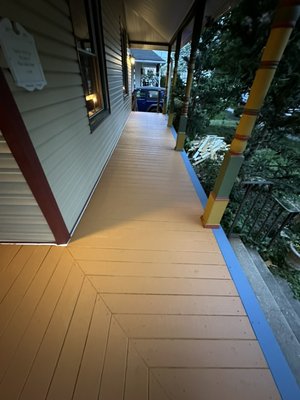 deck floor replacement - The deck floor has been replaced and painted. deck floor replacement - The deck floor has been replaced and painted.