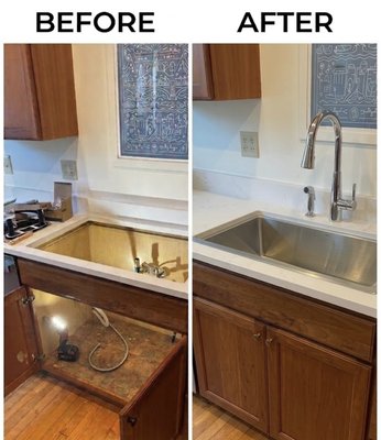 Sink and faucet update May 2026 - Customer requested installation of a new sink and faucet after replacing the countertop. I provided a professional installation with clean sealing, proper connections, and drain trap modifications to ensure everything functions correctly.
Another project completed with attention to detail and quality workmanship. Thank you for choosing Handy Reindeer!