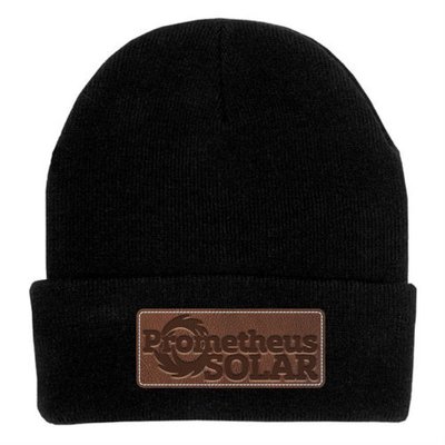 Beanie with Faux Leather patch - Low minimum for a great promotional item for colder winter mornings. Beanie with Faux Leather patch - Low minimum for a great promotional item for colder winter mornings.