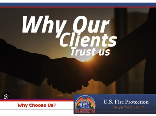 Why Our Customers Choose Us? - U.S. Fire Protection
"People You Can Trust"
Protect Your People &
Your Property— Get up to code
Fire Sprinklers
Fire sprinklers are required for most new construction in California, our team is ready to help design, install and maintain them for your home or business. Fire sprinklers are designed to react quickly to contain and suppress the spread of a fire and allow residents the time to evacuate and the fire engine to arrive and take control of the situation.
Kitchen Fire Suppression System
Commercial cooking fire prevention strategy relies on preparedness and versatility of response. We provide UL300 standard kitchen fire suppression systems, which are designed to address the different types of kitchen appliances with precision nozzles that distribute a wet- chemical solution to cool off and suppress kitchen fires.
Fire Extinguishers
All commercial properties, from warehouses to offices, require portable fire extinguisher to allow for immediate response to a fire occurrence. Our techs will help you determine the type, size, location and amount of extinguisher the property requires.
Emergency Light
When an unforeseen event such as an earthquake or fire occurs, electricity could fail and at that point you need a reliable source of light to guide you to the nearest exits. We are here to help you maintain and make sure emergency lights turn on in a time and stays on long enough for the tenants of your building to safely evacuate.
Brands we work with Ansul, Badger, Buckeye, Protex,
Pyro-Chem, Captiveaire, Core, Amerex, Range Guard, tyco, Viking Supply Net, Reliable
If a fire breaks out in your home or business, you need a way to fight back fast. Having quality, reliable fire extinguishers are essential—having a complete fire suppression system is even better. U.S. Fire Protection will make sure you have the best solution for your building—whether it’s a single-family home or a commercial place of business.
For more than a decade we’ve been the most trusted local provider of fire safety equipment. This includes all types of fire extinguishers, fire suppression systems, sprinkler systems, emergency lighting, signage and more. We’re knowledgeable in the products that could save your life if a fire breaks out, and we’ll make sure you have them on-hand to stop a fire in its tracks. Our team takes care of everything—from extinguisher installation, maintenance and inspections, to kitchen fire suppression system installation and bi-annual inspections. We don’t just make sure you have the right products: We make sure they work when you need them to.
We care about your safety and the safety of anyone else in your facilities. That’s why we treat every job with careful attention. There’s nothing routine about what we do. We’re always alert, always vigilant and always thorough. As a member of the National Fire Protection Agency, we promise you’ll have the confidence that comes with quality fire suppression products and safety systems Why Our Customers Choose Us? - U.S. Fire Protection
"People You Can Trust"
Protect Your People &
Your Property— Get up to code
Fire Sprinklers
Fire sprinklers are required for most new construction in California, our team is ready to help design, install and maintain them for your home or business. Fire sprinklers are designed to react quickly to contain and suppress the spread of a fire and allow residents the time to evacuate and the fire engine to arrive and take control of the situation.
Kitchen Fire Suppression System
Commercial cooking fire prevention strategy relies on preparedness and versatility of response. We provide UL300 standard kitchen fire suppression systems, which are designed to address the different types of kitchen appliances with precision nozzles that distribute a wet- chemical solution to cool off and suppress kitchen fires.
Fire Extinguishers
All commercial properties, from warehouses to offices, require portable fire extinguisher to allow for immediate response to a fire occurrence. Our techs will help you determine the type, size, location and amount of extinguisher the property requires.
Emergency Light
When an unforeseen event such as an earthquake or fire occurs, electricity could fail and at that point you need a reliable source of light to guide you to the nearest exits. We are here to help you maintain and make sure emergency lights turn on in a time and stays on long enough for the tenants of your building to safely evacuate.
Brands we work with Ansul, Badger, Buckeye, Protex,
Pyro-Chem, Captiveaire, Core, Amerex, Range Guard, tyco, Viking Supply Net, Reliable
If a fire breaks out in your home or business, you need a way to fight back fast. Having quality, reliable fire extinguishers are essential—having a complete fire suppression system is even better. U.S. Fire Protection will make sure you have the best solution for your building—whether it’s a single-family home or a commercial place of business.
For more than a decade we’ve been the most trusted local provider of fire safety equipment. This includes all types of fire extinguishers, fire suppression systems, sprinkler systems, emergency lighting, signage and more. We’re knowledgeable in the products that could save your life if a fire breaks out, and we’ll make sure you have them on-hand to stop a fire in its tracks. Our team takes care of everything—from extinguisher installation, maintenance and inspections, to kitchen fire suppression system installation and bi-annual inspections. We don’t just make sure you have the right products: We make sure they work when you need them to.
We care about your safety and the safety of anyone else in your facilities. That’s why we treat every job with careful attention. There’s nothing routine about what we do. We’re always alert, always vigilant and always thorough. As a member of the National Fire Protection Agency, we promise you’ll have the confidence that comes with quality fire suppression products and safety systems