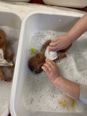 Exploring and play-based learning - We focus on social emotional needs and developmentally appropriate activities that include process art, exploration, and experimentation through play! Exploring and play-based learning - We focus on social emotional needs and developmentally appropriate activities that include process art, exploration, and experimentation through play!
