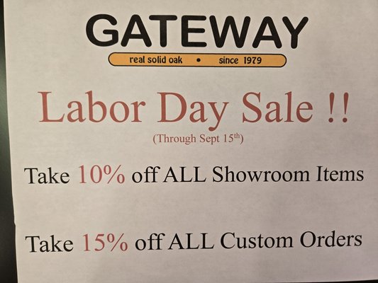 Labor Day Sale - Labor Day Sale through September 15 Labor Day Sale - Labor Day Sale through September 15