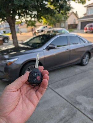 Toyota Camry 2017. - Toyota Camry 2017. A new key was cut, programmed, and handed over to the client. The job was completed quickly and without any issues.