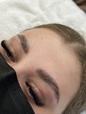 Brow Lamination - Want a little more lift and fullness in your brows? Come give a brow lamination a try! You can add tint if you’d like. Shaping and clean up of the brow hair is included. Brow Lamination - Want a little more lift and fullness in your brows? Come give a brow lamination a try! You can add tint if you’d like. Shaping and clean up of the brow hair is included.