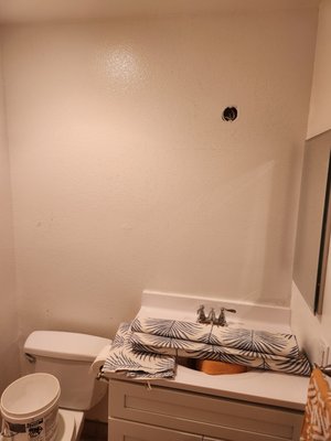 Powder room - Just one wall has a big effect. Powder room - Just one wall has a big effect.