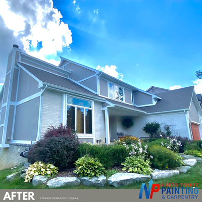 Exterior Remodel 2020 - Wixom MI - Home was in need of Wood Repair and a Fresh Paint Job. North Pointe Painting handled both. Exterior Remodel 2020 - Wixom MI - Home was in need of Wood Repair and a Fresh Paint Job. North Pointe Painting handled both.
