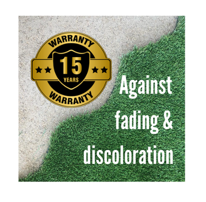 15 Year Warranty! - We warranty our turf for 15-20 years against fade and discoloration. We also provide a 2 year warranty on workmanship. 15 Year Warranty! - We warranty our turf for 15-20 years against fade and discoloration. We also provide a 2 year warranty on workmanship.