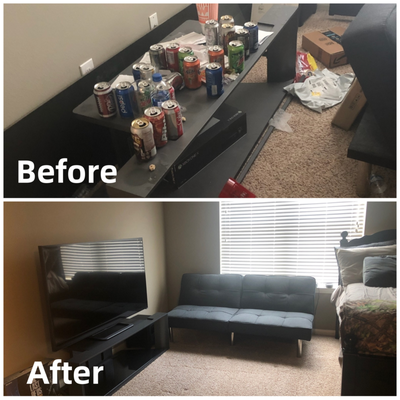 Post-event & Deep Cleaning of a Studio apartment - A customer called us and needed service the same day. Upon arrival at the apartment, we were notified that this would be a post-event cleanup. We offered to do a Deep Cleaning with Garbage Disposal and minor organizing. Post-event & Deep Cleaning of a Studio apartment - A customer called us and needed service the same day. Upon arrival at the apartment, we were notified that this would be a post-event cleanup. We offered to do a Deep Cleaning with Garbage Disposal and minor organizing.