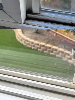 Deep Cleaning on Blinds & Window Tracks - Today I want to share an amazing before and after from a home we cleaned here in the Bay Area. These blinds and window tracks had built-up dust and grime — but with our detailed cleaning, they transformed completely! 🧼✨