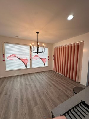 Florid Custom Blinds - We customized the roller blinds for the customer to match these with there new vertical blinds. Florid Custom Blinds - We customized the roller blinds for the customer to match these with there new vertical blinds.
