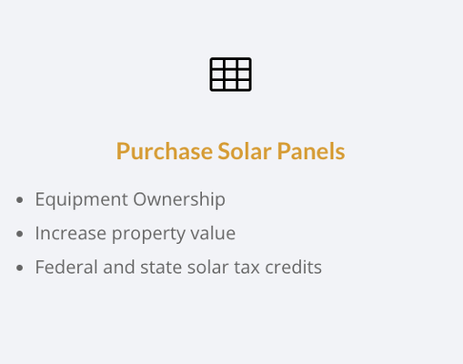 Panel Options - We've got options! Lease, Purchase Power Agreement or Purchase Solar Panels. Whatever you need, we've got you covered. Schedule your free consultation today! Panel Options - We've got options! Lease, Purchase Power Agreement or Purchase Solar Panels. Whatever you need, we've got you covered. Schedule your free consultation today!
