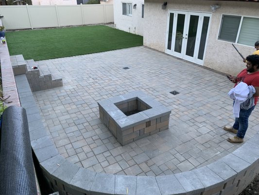 Backyard Make-Over - We did a full backyard remodel!
-Pavers
-Artificial Grass
-Gas powered fire pit
-Retaining wall
-Pavers step Backyard Make-Over - We did a full backyard remodel!
-Pavers
-Artificial Grass
-Gas powered fire pit
-Retaining wall
-Pavers step