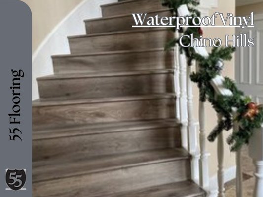 Waterproof Vinyl, Chino Hills by 55 Flooring - 55 Flooring expertly installed waterproof vinyl on a staircase in Chino Hills, California, combining durability with aesthetic appeal to elevate the home's interior. This project exemplifies their proficiency in enhancing spaces with functional and stylish flooring solutions. Waterproof Vinyl, Chino Hills by 55 Flooring - 55 Flooring expertly installed waterproof vinyl on a staircase in Chino Hills, California, combining durability with aesthetic appeal to elevate the home's interior. This project exemplifies their proficiency in enhancing spaces with functional and stylish flooring solutions.