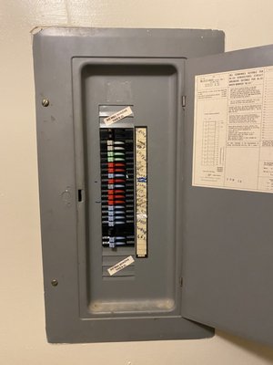 Main Panel upgrade - This panel was out dated and full with no room for additional circuits . Main Panel upgrade - This panel was out dated and full with no room for additional circuits .