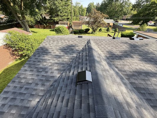 Roof Replacement 2025 - We recently completed a full reroof using premium GAF Timberline® shingles in the popular Charcoal color, giving this home a sleek, modern look with long-lasting protection. The bold, dark tones of the Charcoal shingles add striking curb appeal while offering top-tier durability and weather resistance. Looking to upgrade your roof? Trust our expert team for quality craftsmanship and materials built to last.