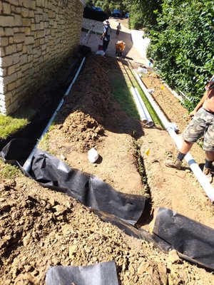 Drainage retrofit - A Drainage system created as a retrofit to existing system in preparation for an additional paved areas. Drainage retrofit - A Drainage system created as a retrofit to existing system in preparation for an additional paved areas.