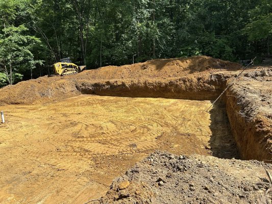 Foundation Excavation - Excavate foundation for new home build.