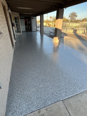 100% UV Stable Patio - Is Polyasparic UV stable? Yes, With FLEXMAR NextGen polyaspartic coatings, it is that simple! Using polyaspartic (aliphatic) on the base and the top to ensure colors will not fade or yellow with exposure due to age or exposure to sunlight or UV lighting. We have the coatings to beautify, and enhance all of your outdoor concrete that we have proven will last. 100% UV Stable Patio - Is Polyasparic UV stable? Yes, With FLEXMAR NextGen polyaspartic coatings, it is that simple! Using polyaspartic (aliphatic) on the base and the top to ensure colors will not fade or yellow with exposure due to age or exposure to sunlight or UV lighting. We have the coatings to beautify, and enhance all of your outdoor concrete that we have proven will last.