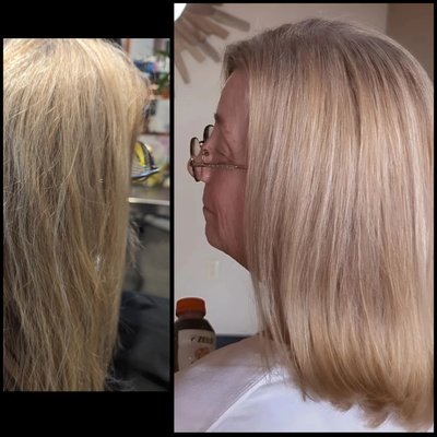 Grey Blending - Embracing the journey of natural New Growth greys  integrating Lowlighting or Highlighting for soft blend and grow out to avoid line of demarcation . Dimensional Color;Grey Blending with Lowlighting or Highlighting.