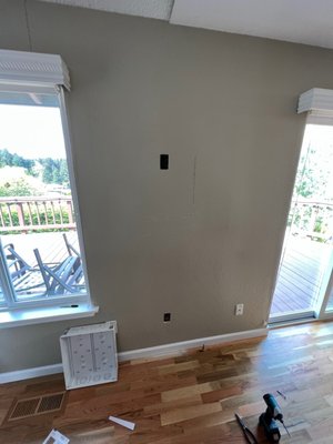 Samsung Frame TV - We recently helped a customer with mounting their frame TV and concealing the wires in the wall. Our team worked diligently to ensure the main hub of the TV could fit perfectly in the wall, which required a large hole. The result was fantastic, and the customer was extremely pleased with the end product. If you need assistance with your TV installation, we are here to help you achieve the results you desire.
TV Mounting Services, Lakewood, Tacoma, JBLM, Joint Base Lewis-McChord, Puyallup, Dupont, Lacey, Yelm, Olympia, Seattle, Kent, Buckley, Fife Samsung Frame TV - We recently helped a customer with mounting their frame TV and concealing the wires in the wall. Our team worked diligently to ensure the main hub of the TV could fit perfectly in the wall, which required a large hole. The result was fantastic, and the customer was extremely pleased with the end product. If you need assistance with your TV installation, we are here to help you achieve the results you desire.
TV Mounting Services, Lakewood, Tacoma, JBLM, Joint Base Lewis-McChord, Puyallup, Dupont, Lacey, Yelm, Olympia, Seattle, Kent, Buckley, Fife