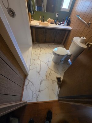 framed out walk-in shower conversion and flooring - we turned this plain tub and boring flooring into an beautiful room. with a framed out walk-in shower and new flooring this simple addition made the room look like new. framed out walk-in shower conversion and flooring - we turned this plain tub and boring flooring into an beautiful room. with a framed out walk-in shower and new flooring this simple addition made the room look like new.