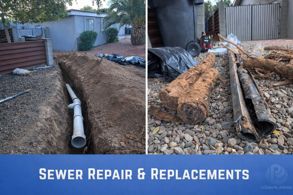 Drain & Sewer Repair / Replacement - Drain & Sewer Repair and Replacement Services in Phoenix, AZ
A slow drain might seem like a minor annoyance, but left untreated, drain and sewer problems can escalate into some of the most costly and disruptive plumbing issues a homeowner can face. At Ocean Plumbing, we don't just treat the symptom. We find the root cause, give you a straight answer, and fix it right the first time.
Our licensed Phoenix plumbers are equipped to handle everything from stubborn household drain clogs to full sewer line repairs and replacements. Using advanced camera inspection technology, we can pinpoint exactly what's happening inside your pipes before recommending any solution, so you're never paying for work you don't actually need.
Drain & sewer services we provide:
-Drain cleaning and clearing for kitchen, bathroom, and utility lines
-Hydro-jetting for deep, thorough pipe cleaning
-Sewer line camera inspections
-Sewer line repair for cracks, collapses, and root intrusion
-Sewer line replacement for severely damaged or failing lines
-Main line blockage clearing
-Trenchless repair options to minimize yard disruption
Whether you're dealing with a kitchen drain that won't stop backing up, a yard that smells like sewage, or a sewer line that's been infiltrated by tree roots, we have the tools and the expertise to handle it efficiently and affordably.
Warning signs you may have a drain or sewer problem:
-Multiple drains are backing up at the same time
-Gurgling sounds coming from toilets or drains
-Sewage odors inside or outside your home
-Slow drains throughout the house
-Wet or unusually green patches in your yard
-Frequent drain clogs that keep coming back
We offer free estimates and honest, transparent pricing on all drain and sewer work. No unnecessary upsells, just clear solutions from a team that respects your time and your home.
📞 Call Ocean Plumbing today to schedule your drain or sewer inspection Drain & Sewer Repair / Replacement - Drain & Sewer Repair and Replacement Services in Phoenix, AZ
A slow drain might seem like a minor annoyance, but left untreated, drain and sewer problems can escalate into some of the most costly and disruptive plumbing issues a homeowner can face. At Ocean Plumbing, we don't just treat the symptom. We find the root cause, give you a straight answer, and fix it right the first time.
Our licensed Phoenix plumbers are equipped to handle everything from stubborn household drain clogs to full sewer line repairs and replacements. Using advanced camera inspection technology, we can pinpoint exactly what's happening inside your pipes before recommending any solution, so you're never paying for work you don't actually need.
Drain & sewer services we provide:
-Drain cleaning and clearing for kitchen, bathroom, and utility lines
-Hydro-jetting for deep, thorough pipe cleaning
-Sewer line camera inspections
-Sewer line repair for cracks, collapses, and root intrusion
-Sewer line replacement for severely damaged or failing lines
-Main line blockage clearing
-Trenchless repair options to minimize yard disruption
Whether you're dealing with a kitchen drain that won't stop backing up, a yard that smells like sewage, or a sewer line that's been infiltrated by tree roots, we have the tools and the expertise to handle it efficiently and affordably.
Warning signs you may have a drain or sewer problem:
-Multiple drains are backing up at the same time
-Gurgling sounds coming from toilets or drains
-Sewage odors inside or outside your home
-Slow drains throughout the house
-Wet or unusually green patches in your yard
-Frequent drain clogs that keep coming back
We offer free estimates and honest, transparent pricing on all drain and sewer work. No unnecessary upsells, just clear solutions from a team that respects your time and your home.
📞 Call Ocean Plumbing today to schedule your drain or sewer inspection