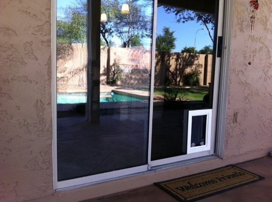 JGM In-Glass Model - Are you tired of turning sideways to get past your patio door insert? JGM will place a pet door in the glass so the patio door will operate as it was originally designed and give you your passage space back!
JGM Pet Doors offers dog doors to fit most glass applications, including Sliding patio doors, French doors, Windows and more. At JGM, we take our time with your glass job to make sure that you are 100% satisfied with the final product that our installers deliver. There are many insect, weather, and water intrusion issues to be examined during the installation process of an In-Glass model. JGM has the necessary experience needed in working with glass. So go with JGM Pet Doors and get the job done right! JGM In-Glass Model - Are you tired of turning sideways to get past your patio door insert? JGM will place a pet door in the glass so the patio door will operate as it was originally designed and give you your passage space back!
JGM Pet Doors offers dog doors to fit most glass applications, including Sliding patio doors, French doors, Windows and more. At JGM, we take our time with your glass job to make sure that you are 100% satisfied with the final product that our installers deliver. There are many insect, weather, and water intrusion issues to be examined during the installation process of an In-Glass model. JGM has the necessary experience needed in working with glass. So go with JGM Pet Doors and get the job done right!