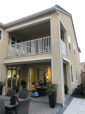 Tustin Motorized Insect Screens Installed on California Room Patio - Check out this recent installation in Tustin, California of 4 Motorized Insect Rainier/Eclipse Power Screens being installed on a California Room Patio.