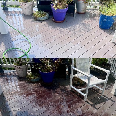 Coralla House Wash Lakeside Dr - This project was a total Landscaping and pressure washing preparation for this house to go on the market ASAP in Corolla, North Carolina