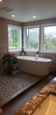 bathroom remodeling - Full shower remodel . Heating floor,  new vanity,  New tub , New shower,  new toilet etc.