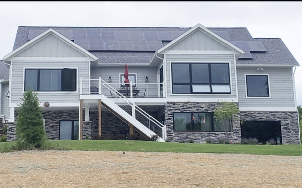 Modern Architectual Solar Panels - Our new solar panels blend in and are much more efficient and attractive! They no longer have the unattractive grid lines that many find ugly.  You can integrate them with a smart home electric panel, energy storage and your generator to give you long term off-grid survivability!  Contact us for a free, consultation.