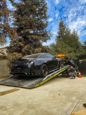 Lowered sports car - We handle every vehicle with care.