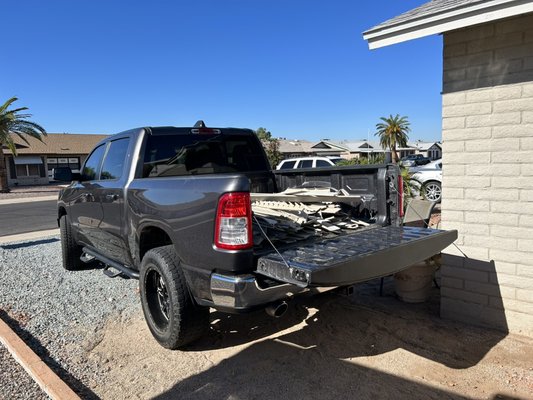 Happy Client! - Client had the horrible weather in early September knocked us over, we immediately got there early in the morning when she requested, got all of this taken care of within less than 45 minutes.