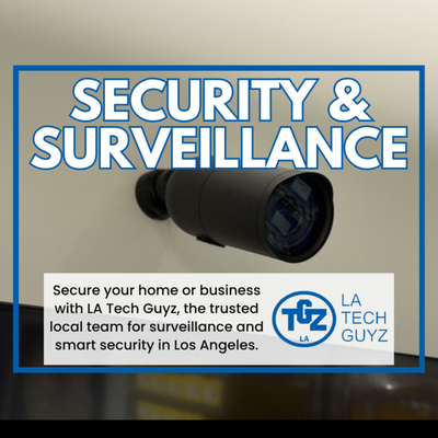 🛡️ Security & Surveillance – Keep What Matters Safe - 🛡️ Security & Surveillance – Keep What Matters Safe
Security is about peace of mind, whether you’re at home, at work, or on the go. LA Tech Guyz leads the way in designing and installing robust security solutions for Los Angeles, Culver City, Pacific Palisades, and Westwood. Our services span smart security camera installation, video doorbells, alarm systems, remote access controls, and integrated monitoring for both residential and commercial clients.
Using trusted brands like Ring, Nest, Arlo, Hikvision, and Ubiquiti, we create custom systems to fit your property’s needs. We handle wiring, equipment placement for optimal coverage, app setup, and detailed walk-throughs so you know how to check in from anywhere. Want to integrate your cameras with your smart home, set up automated lighting routines, or adjust alerts to your phone? We make it straightforward and secure.
LA Tech Guyz also consults on data privacy and network security, ensuring your systems are protected from physical threats and cyber risks. Our discreet, reliable techs respect your property and deliver seamless installs with full follow-up support. 🛡️ Security & Surveillance – Keep What Matters Safe - 🛡️ Security & Surveillance – Keep What Matters Safe
Security is about peace of mind, whether you’re at home, at work, or on the go. LA Tech Guyz leads the way in designing and installing robust security solutions for Los Angeles, Culver City, Pacific Palisades, and Westwood. Our services span smart security camera installation, video doorbells, alarm systems, remote access controls, and integrated monitoring for both residential and commercial clients.
Using trusted brands like Ring, Nest, Arlo, Hikvision, and Ubiquiti, we create custom systems to fit your property’s needs. We handle wiring, equipment placement for optimal coverage, app setup, and detailed walk-throughs so you know how to check in from anywhere. Want to integrate your cameras with your smart home, set up automated lighting routines, or adjust alerts to your phone? We make it straightforward and secure.
LA Tech Guyz also consults on data privacy and network security, ensuring your systems are protected from physical threats and cyber risks. Our discreet, reliable techs respect your property and deliver seamless installs with full follow-up support.