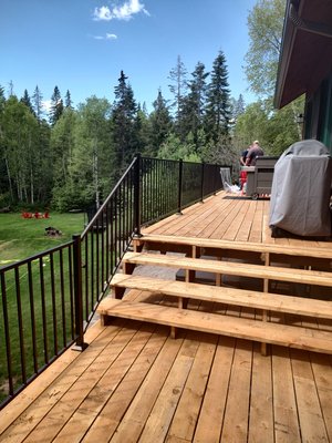 Deck and railing installation - Old deck removal and custom rebuild of upper and lower decks
