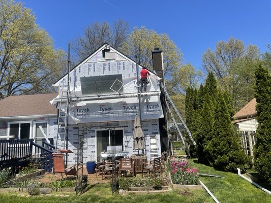 Siding Project - April 2022 - This is a siding replacement, it will be replace with colonial white siding. We also installed insulation board in all the house and wrap.