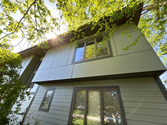 New Siding Project 2024 - This customer wanted to replace the siding on their home in Joliet. They had cedar siding that was diagonal and has a more modern look - they wanted a more modern look and know it can't be done with just vinyl siding. They were interested in  James Hardie for the front of the home. The biggest issue they were having is with animals chewing through the siding on their garage. 

Opal Exteriors improved their home with both James Hardie Siding and Provia Vinyl siding.