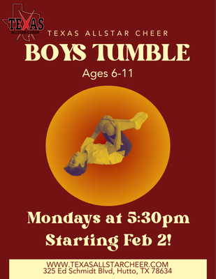 Tumble Classes - Tumble classes and curriculum are aligned with the current cheer levels. Tumble Classes - Tumble classes and curriculum are aligned with the current cheer levels.