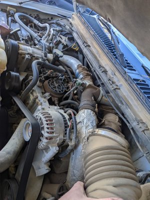 Ford Diesel Glow plug and valve cover replacement - This is the last piece going on a ford diesel for a completed glow plug and valve cover replacement. Ford Diesel Glow plug and valve cover replacement - This is the last piece going on a ford diesel for a completed glow plug and valve cover replacement.