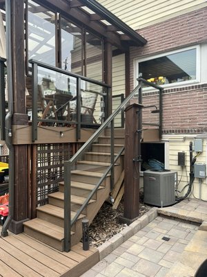 New deck addition in 2022 - This deck replace a 4’x12 concrete deck off the kitchen. The new space adds lots of additional living space for much of the year. New deck addition in 2022 - This deck replace a 4’x12 concrete deck off the kitchen. The new space adds lots of additional living space for much of the year.