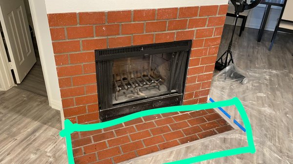 Fireplace Remodel - We demoed the existing Old Brick fireplace, and replaced with a new Tile looking like stone. Fireplace Remodel - We demoed the existing Old Brick fireplace, and replaced with a new Tile looking like stone.