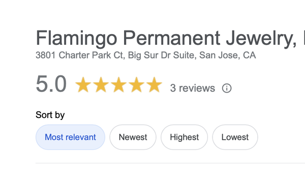 Reviews | References | Testimonials - Thank you for considering Flamingo Permanent Jewelry for your next appointment. We appreciate your understanding as we continue to grow our Yelp reviews organically. In the meantime checkout what others have said about service elsewhere online. Reviews | References | Testimonials - Thank you for considering Flamingo Permanent Jewelry for your next appointment. We appreciate your understanding as we continue to grow our Yelp reviews organically. In the meantime checkout what others have said about service elsewhere online.