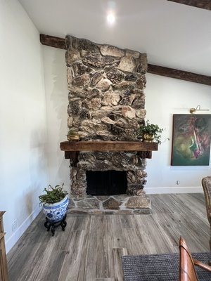 Paint Removal, fireplace, Mantel repair - Paint splatters removal, spackle finish removal, re-caulking for a smooth fresh finish, and paint.  Paint Removal, fireplace, Mantel repair - Paint splatters removal, spackle finish removal, re-caulking for a smooth fresh finish, and paint. 