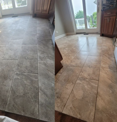 The #1 Tile & Grout Company in Hanover Park - Restore your tile & grout with expert tile & grout cleaning services from Clean Floor Carpet Cleaning in Hanover Park, IL. Our deep-cleaning process removes embedded dirt, grime, and stains, reviving your floors and leaving them looking better than ever before! Say goodbye to dirty, dull, and discolored tile & grout – schedule your next tile and grout cleaning today!

Our Process

Our Top-Rated Tile & Grout Cleaning Process in Hanover Park, IL
Inspection & Pre-Treatment – We assess the tile and grout, then apply a cleaning solution to break down dirt and grime.
Deep Scrubbing – Using high-powered brushes, we loosen embedded dirt from grout lines and tile surfaces.
High-Pressure Rinse – We extract dirt and residue with a powerful rinse, restoring your tile’s original shine.
Drying & Final Inspection – The area is thoroughly dried, and we ensure a spotless finish.
Optional Sealing – For added protection, we apply a grout sealer to prevent future staining and buildup.
Need expert tile & grout cleaning in Hanover Park, IL? Contact us today!

Free Estimates
Family Owned & Operated
Kid & Pet Safe Solutions
Eco-Friendly Cleaning Products
100% Satisfaction Guarantee