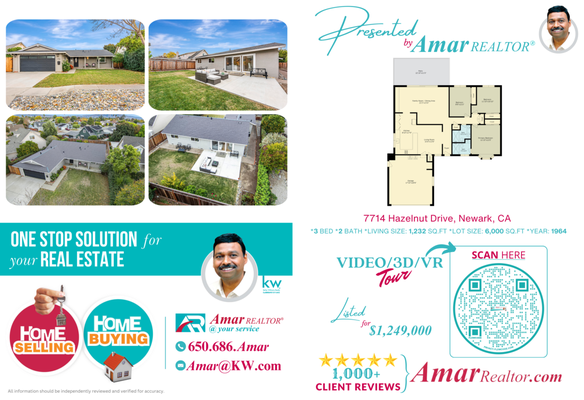 🏡 The PERFECT Single-Family Home Awaits You! 🏡 - https://www.amarrealtor.com/active-listings/
This HOME is more than a Place to LIVE. Explore it today as a first step toward your Dream!
Imagine calling this beautiful property your NEXT HOME on a serene, tree-lined street. Here's why this gem stands out:
*Expansive BACKYARD Oasis: Enjoy complete privacy while relaxing or entertaining friends & family on the patio.
*Virtual Experience READY: Step into this HOME from anywhere with immersive 3D tours, professional PHOTOS, & VIDEOS that make you feel like you're already there.
*Spacious GREAT Room: Designed for seamless indoor-outdoor LIVING, with direct access to a charming PATIO/BALCONY.
*Gourmet KITCHEN Delight: A chef's Dream, featuring SS Appliances & elegant QUARTZ countertops.
*Comfortable LIVING Spaces: Includes a cozy FAMILY Room, 3 generously sized BEDROOMS, & 2 fully remodeled BATHROOMS.
*Modern Elegance: Luxurious bathrooms with STALL Showers & a HOME adorned with organic HARDWOOD Flooring.
*Convenient Attached GARAGE: Fully finished 2-car garage with AMPLE Storage and Functionality.
*Outdoor Haven: The BACKYARD is perfect for Entertaining, with a PATIO, Lush Lawn, & plenty of Gardening Space.
Prime Location for Ultimate Convenience: Dumbarton Bridge & EASY Access to HYWS 84/I-880 & ALL Amenities
#AmarRealtor #realestate 🏡 The PERFECT Single-Family Home Awaits You! 🏡 - https://www.amarrealtor.com/active-listings/
This HOME is more than a Place to LIVE. Explore it today as a first step toward your Dream!
Imagine calling this beautiful property your NEXT HOME on a serene, tree-lined street. Here's why this gem stands out:
*Expansive BACKYARD Oasis: Enjoy complete privacy while relaxing or entertaining friends & family on the patio.
*Virtual Experience READY: Step into this HOME from anywhere with immersive 3D tours, professional PHOTOS, & VIDEOS that make you feel like you're already there.
*Spacious GREAT Room: Designed for seamless indoor-outdoor LIVING, with direct access to a charming PATIO/BALCONY.
*Gourmet KITCHEN Delight: A chef's Dream, featuring SS Appliances & elegant QUARTZ countertops.
*Comfortable LIVING Spaces: Includes a cozy FAMILY Room, 3 generously sized BEDROOMS, & 2 fully remodeled BATHROOMS.
*Modern Elegance: Luxurious bathrooms with STALL Showers & a HOME adorned with organic HARDWOOD Flooring.
*Convenient Attached GARAGE: Fully finished 2-car garage with AMPLE Storage and Functionality.
*Outdoor Haven: The BACKYARD is perfect for Entertaining, with a PATIO, Lush Lawn, & plenty of Gardening Space.
Prime Location for Ultimate Convenience: Dumbarton Bridge & EASY Access to HYWS 84/I-880 & ALL Amenities
#AmarRealtor #realestate