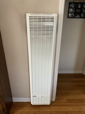 Wall Heater - This customer requested their dual sided wall heater be replaced and we were able to do that quickly, safely and professionally. The installation was completed in one day and included removing existing heater, venting and thermostat. We installed the new heater with venting through the roof, new gas flex & shut off, as well as new grills for the heater and a new digital thermostat. Downey Plumbing, Heating and Air Conditioning was happy to help get them warm and cozy once again! Wall Heater - This customer requested their dual sided wall heater be replaced and we were able to do that quickly, safely and professionally. The installation was completed in one day and included removing existing heater, venting and thermostat. We installed the new heater with venting through the roof, new gas flex & shut off, as well as new grills for the heater and a new digital thermostat. Downey Plumbing, Heating and Air Conditioning was happy to help get them warm and cozy once again!
