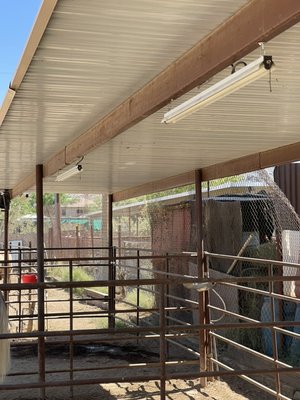 Robinson Ranch 200 amp power upgrade and lighting - John with Robinson reached out to us to to install new power for his horse area. After city planning, utility designers/ engineers/ permits/ and install. John was one happy camper. He now has lights for all of his horse stalls, general use outlets for his techs to work effectively. This is one project at the Ranch with plans for many more upgrades. Robinson Ranch 200 amp power upgrade and lighting - John with Robinson reached out to us to to install new power for his horse area. After city planning, utility designers/ engineers/ permits/ and install. John was one happy camper. He now has lights for all of his horse stalls, general use outlets for his techs to work effectively. This is one project at the Ranch with plans for many more upgrades.