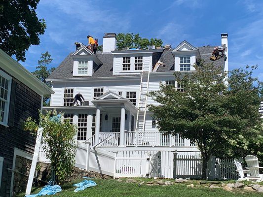 Cohasset, MA Roof Replacement - Portanova roofing Stripped this roof of the old existing 3 tab shingles. Then we installed new CertainTeed Landmark Pro Architectural Asphalt shingles. The homeowner selected Pewterwood for the shingle color which is one of the more popular colors available. Cohasset, MA Roof Replacement - Portanova roofing Stripped this roof of the old existing 3 tab shingles. Then we installed new CertainTeed Landmark Pro Architectural Asphalt shingles. The homeowner selected Pewterwood for the shingle color which is one of the more popular colors available.