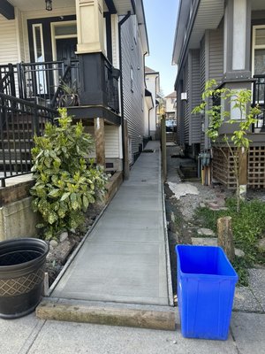Concrete side walk complete - Concrete side walk complete . Garden bed complete Concrete side walk complete - Concrete side walk complete . Garden bed complete